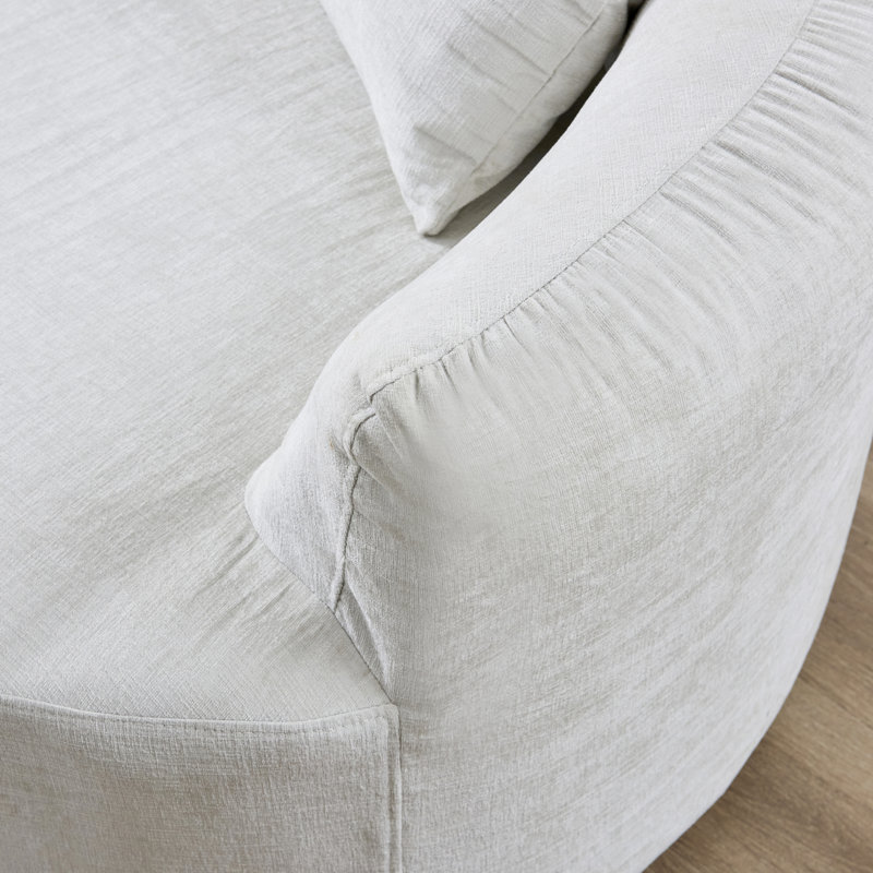 Space-saving Chenille Sofas, Curved Modern Design For Living Room