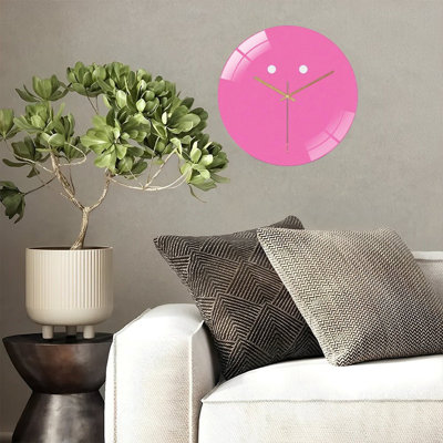 Horloge murale 12 po ronde en verre trempé avec mouvement à quartz silencieux
