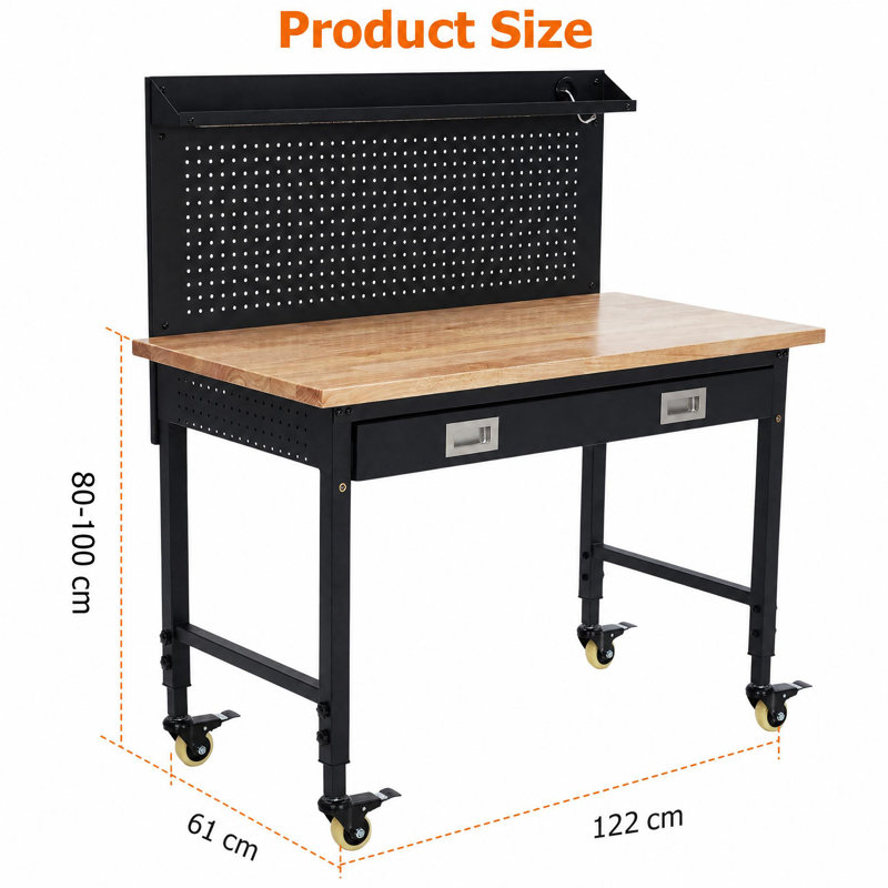 122cm W Steel Top Workbench