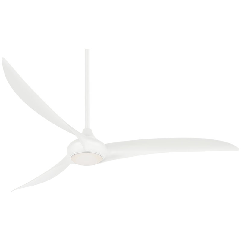 65" 3 - Blade LED Propeller Ceiling Fan with Remote Control and Light Kit Included, White