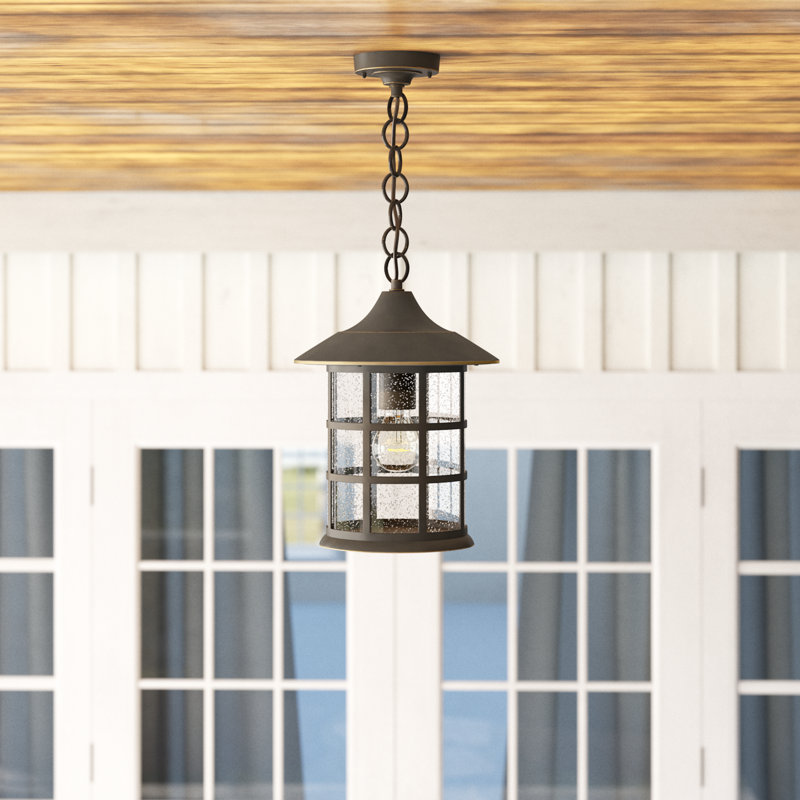 Lanterne suspendue d'extérieur 1 lumière H 14 po Freeport, Bronze huilé