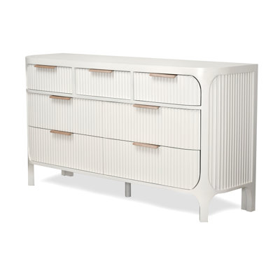 Nydeed 7-Drawer Solidwood Dresser Timeless Clean White Finsh by Latitude Run
