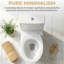 Toilette une pièce super silencieuse à double chasse - Toilette allongée à hauteur de confort de 15,55 po, 1,1 / 1,6 GPF certifié WaterSense et CUPC, siège à fermeture douce, conception à jupe