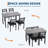 Dining Table Set for 4, 5-Piece Metal Frame Kitchen Set with Chamfer Design – Space-Saving Dining Room Furniture for Small Spaces, Apartment, Studio, Breakfast-1011075873-1011075875