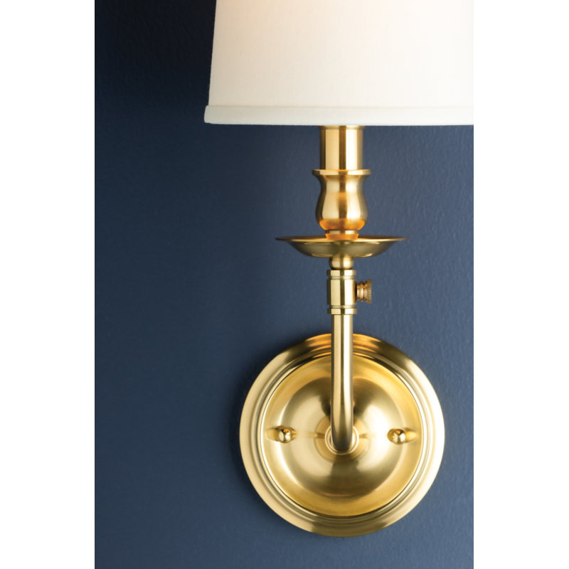 Logan 1 Light Wall Sconce, Aged Brass