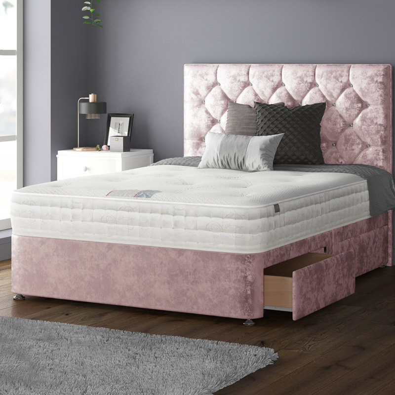 Farallones Upholstered Headboard, Pink, Double (4'6)