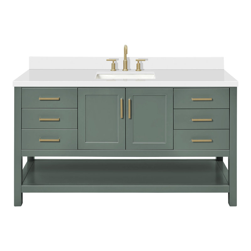 Magnolia Bath Vanity Rectangular Basin S061SWQ, Vintage Green