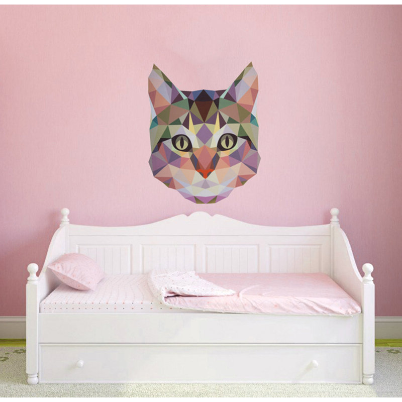 Décalcomanie murale Polygonal Cat, H 33 po x l 36 po
