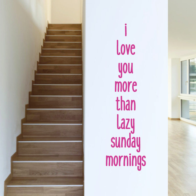 Adhésif décoratif « i love you more », le dimanche matin, Rose vif