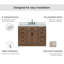 Meuble-lavabo simple en bois massif 48 po avec lavabo en marbre de Carrare 1,5 po Tidworth-205284603-208231501
