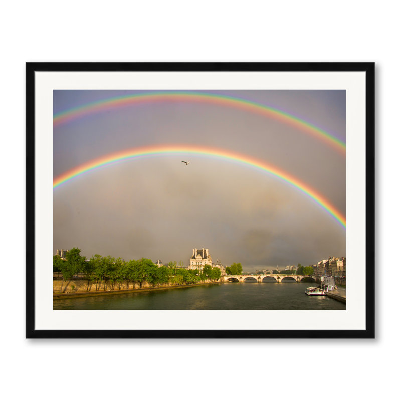 Double arc-en-ciel sur Paris par Harold Davis - photographie, Papier avec cadre noir, 24" H x 30" W