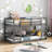 Gray Twin Over Bunk Bed With , Solid Pine Legs, Full - Length Guardrail For Security, Space Saving Small Bedrooms, Slat Kit Included Frame Stability, , Functional In Limited Spaces, Fits Mattresses