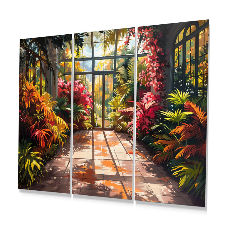 «Greenhouse Tropical Treasure I» - ensemble de décoration murale serre, Métal métal, H 32 po x l 48 po x P 1 po