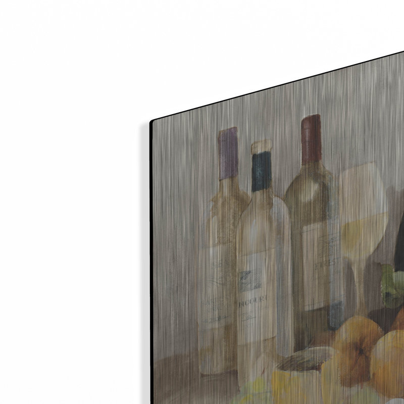 Art mural en métal luxueux «Wine and Fruit 2 V2 Light» par Albena Hristova, H 12 po x l 16 po