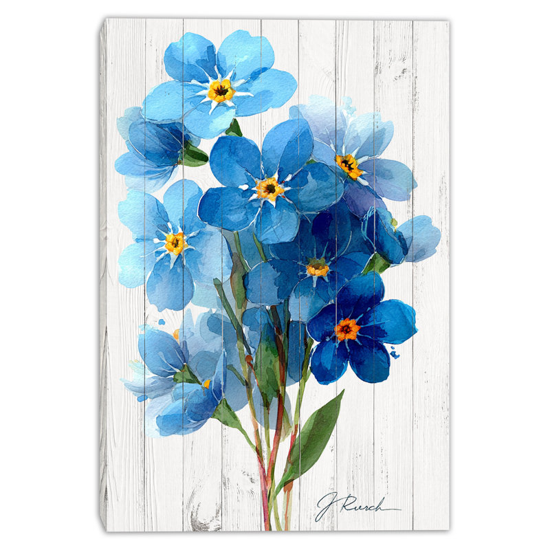 Forget Me Not Bouquet Wrapped Canvas Wall Art, 48"H x 32"W x 1.5"D