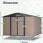Remise de rangement en métal 10 pi x 10 pi, brun, verrouillable, ventilée pour outils et équipement de jardin-125340179-125340178