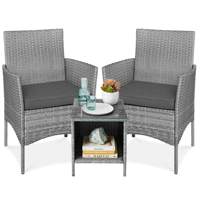 Patio Bistro Set, Gray, Gray