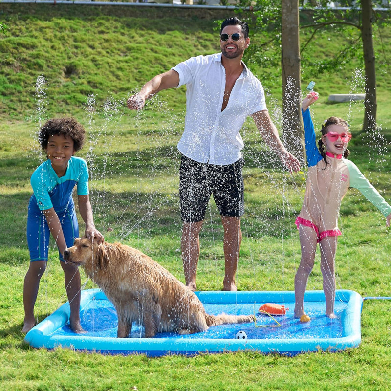 6ft Non-Slip Splash Pad Sprinkler, Blue
