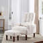 Fauteuil de détente de salon en blanc crème, fauteuil inclinable, blanc doux et relaxant pour la chambre, coussin, dossier à pression, plusieurs angles confortables