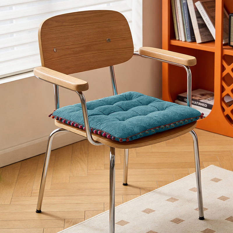 Square Dining Chair Cushion, Peacock Blue