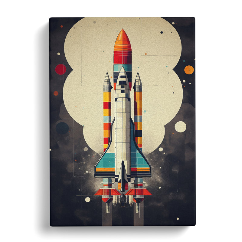 Rocket Geometric - Wrapped Canvas, 50cm H x 35cm W x 3cm D