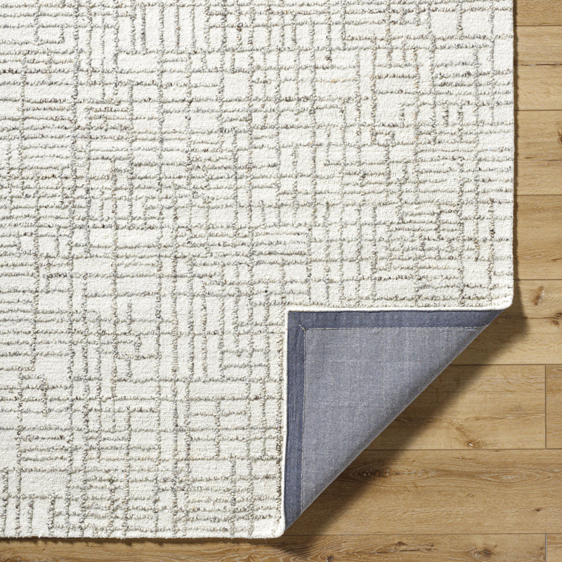 Rectangle Jerrye Abstract Hand Tufted Wool in Beige, Rectangle 8' x 10'