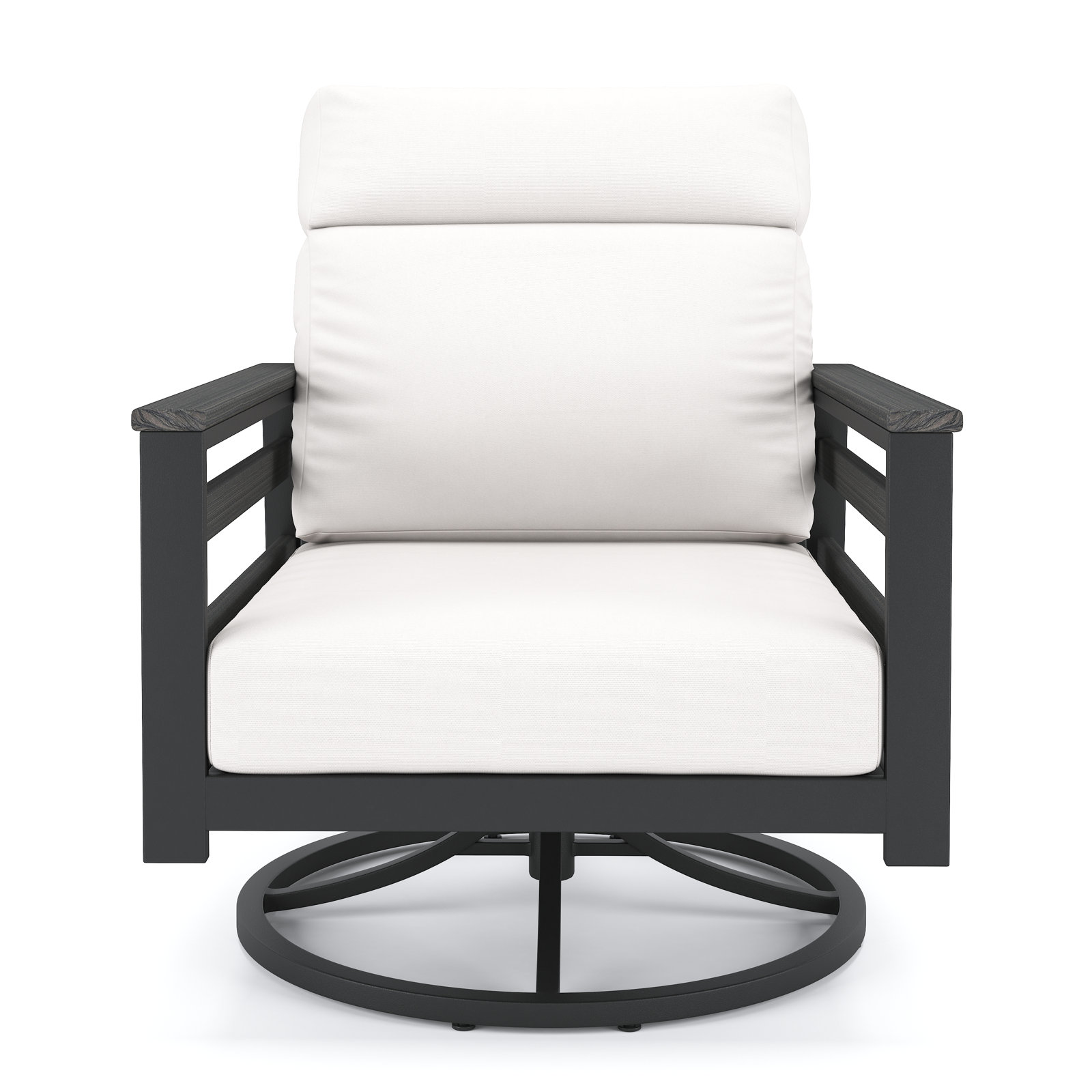 Townsend Sunbrella® Swivel Patio Lounge Chair, Gray, Canvas White