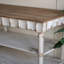 Console 63 x 19,5 x 35,5 po à trois niveaux en bois au fini blanc vieilli et beige