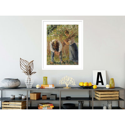 «Farm Labouring Planting Stakes» par Camille Pissarro, impression giclée sur cadre