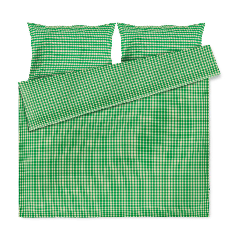 Baek And Bolge Duvet Cover Set Including Pillows, Queen Duvet Cover + 2 Standard Pillowcases, Green/Sand