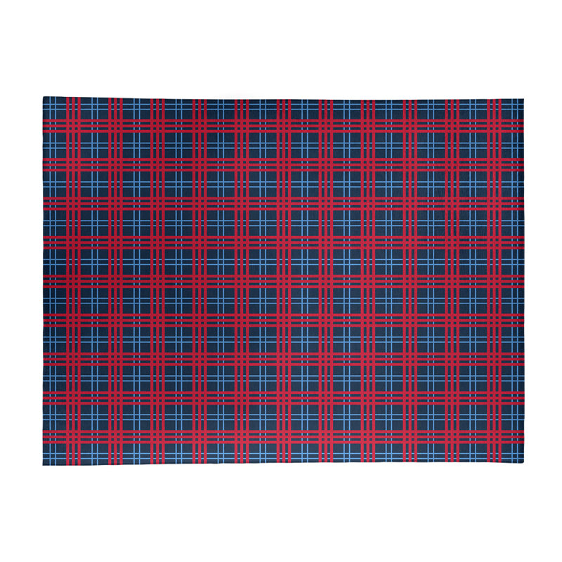 Tapis à carreaux bleu, Rectangle 8 pi x 10 pi