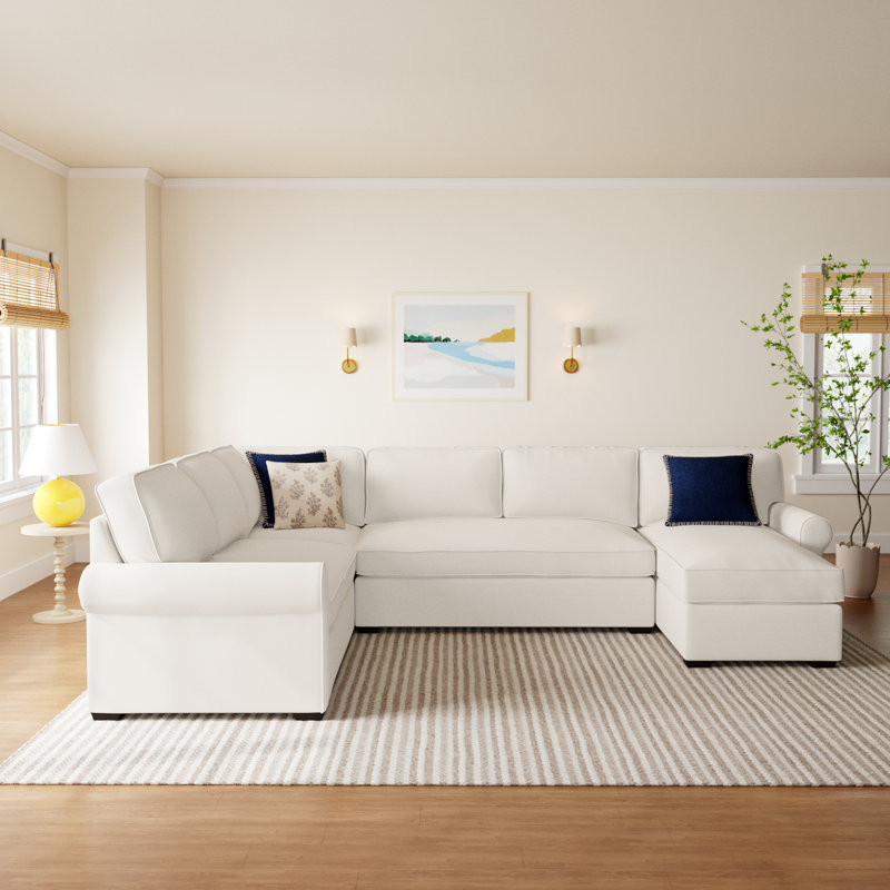 Porter 4 - Piece Upholstered Sectional, Nomad Snow Crypton® Chenille, Right Hand Facing