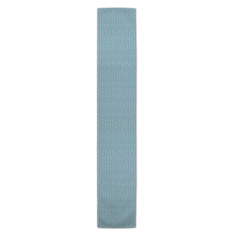 Koziol Geometric Table Runner, 90" L x 16" W, Chevron, Sky Blue