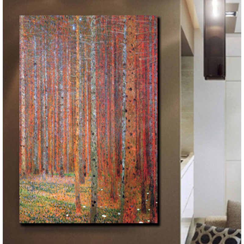 « tannenwald » par gustav klimt,, reproduction d’art