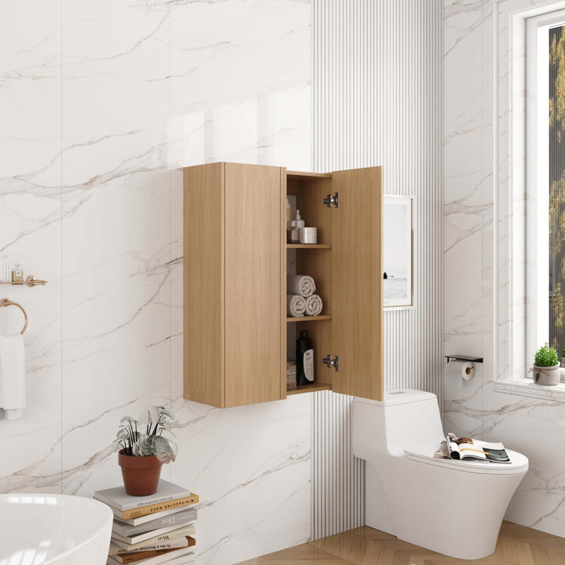 Wall-Mounted Side Cabinet Combination With Soft Closing Doors For Bathroom Study Storage Room Engineered Wood Easy To Install