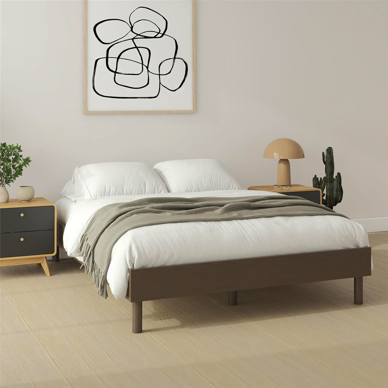 Grand lit plateforme en bois sans outil de la collection Cologne, Grand