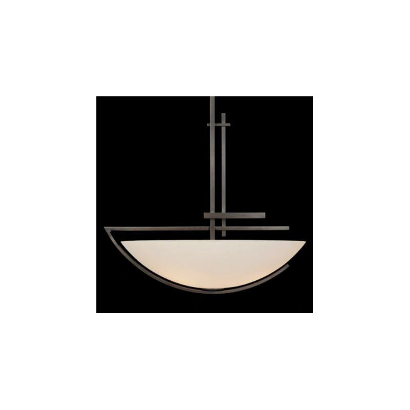 Ondrian 3 - Light Unique/Statement Bowl Pendant, Dark Smoke, Opal