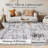 Washable Area Rug, Vintage Distressed Low Pile Non-Slip Foldable Retro Abstract Indoor Floor Carpet, Grey, 8'x10'-24305445-24305466