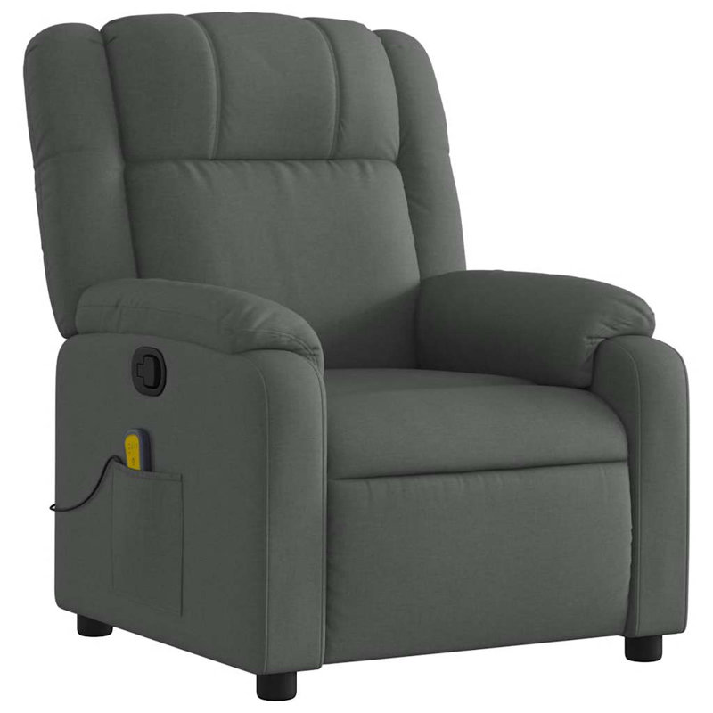 Fauteuil de massage inclinable gris foncé, Gris