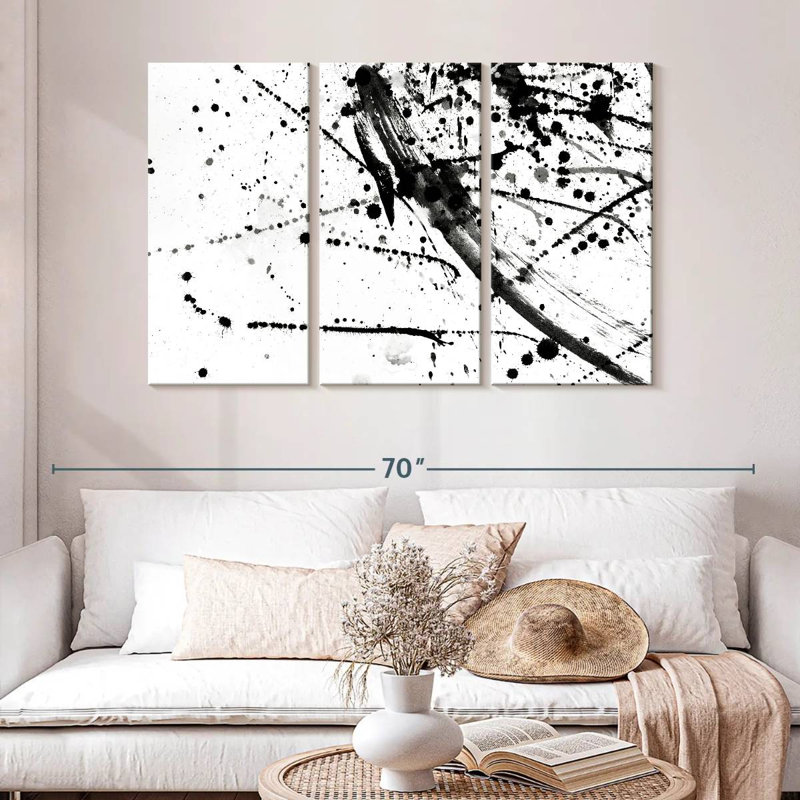 Avery Abstract Black And White, 32" H x 50" W