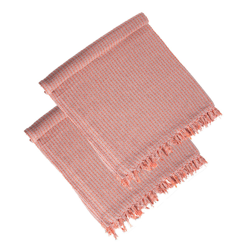 Jeté 50x60 "en coton rose avec pampilles, paquet de 2
