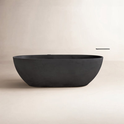 65" Freestanding Solid Surface Soaking Bathtub
