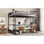 Grand lit superposé simple TG / lit mezzanine avec bureau et tablettes