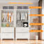 Armoire-penderie autoportante pour chambre à coucher de 71 po avec 2 tiroirs, tringle et poignées dorées