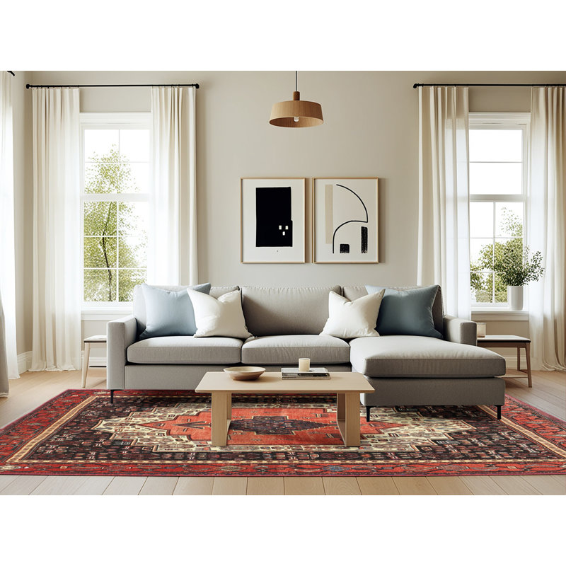 Oriental Indoor Rug, Rectangle 6' x 9'