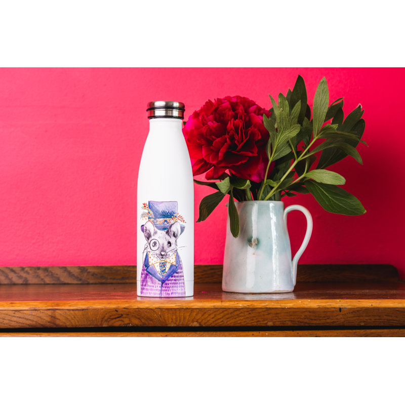 Mikasa x Tipperleyhill Mouse Double-Walled Stainless Steel Water Bottle, 500ml