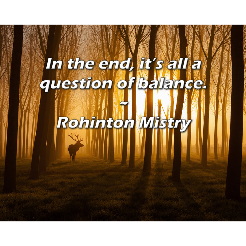 Artsy Quote "In the end, it’s all a question of balance." By Rohinton Mistry Gallery Wrapped Canvas, 17" H x 24" W