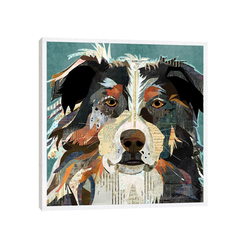 Bright Eyed Aussie by Traci Anderson - Painting on Canvas, 66.04cm H x 66.04cm W x 3.81cm D, White Framed