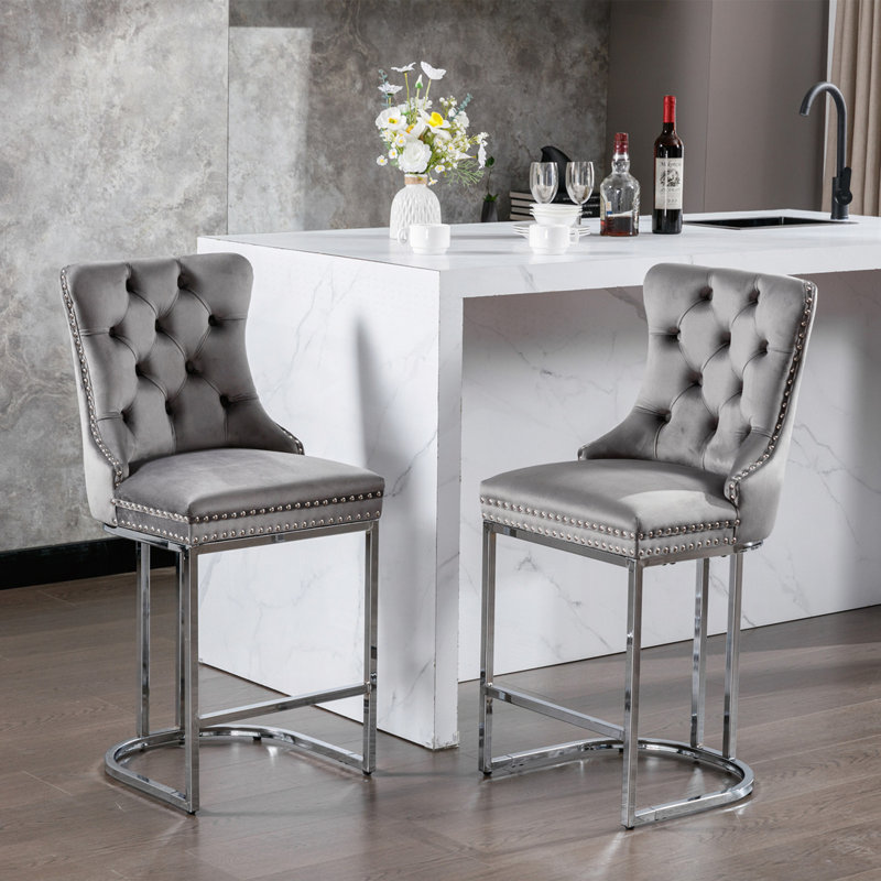 Counter Height Bar Stools, Gray