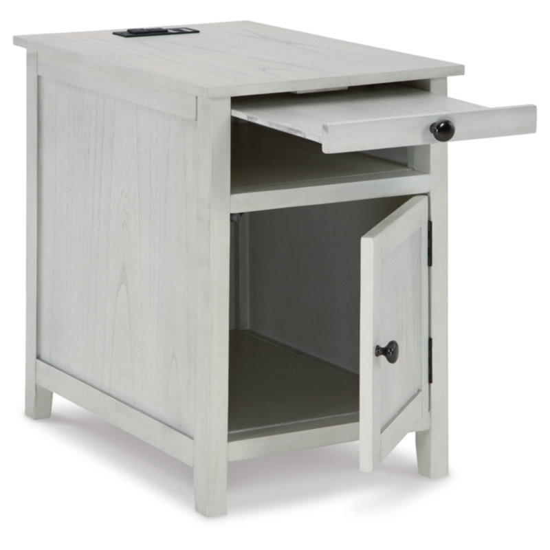 Table de bout haute Dalson 24 po, Blanc antique